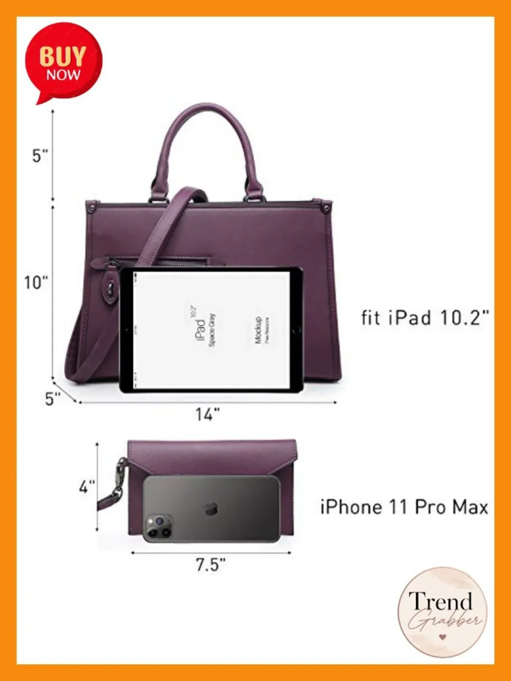 Vegan Leather Satchel Tote with Matching Wallet, Top Handle & Shoulder Strap